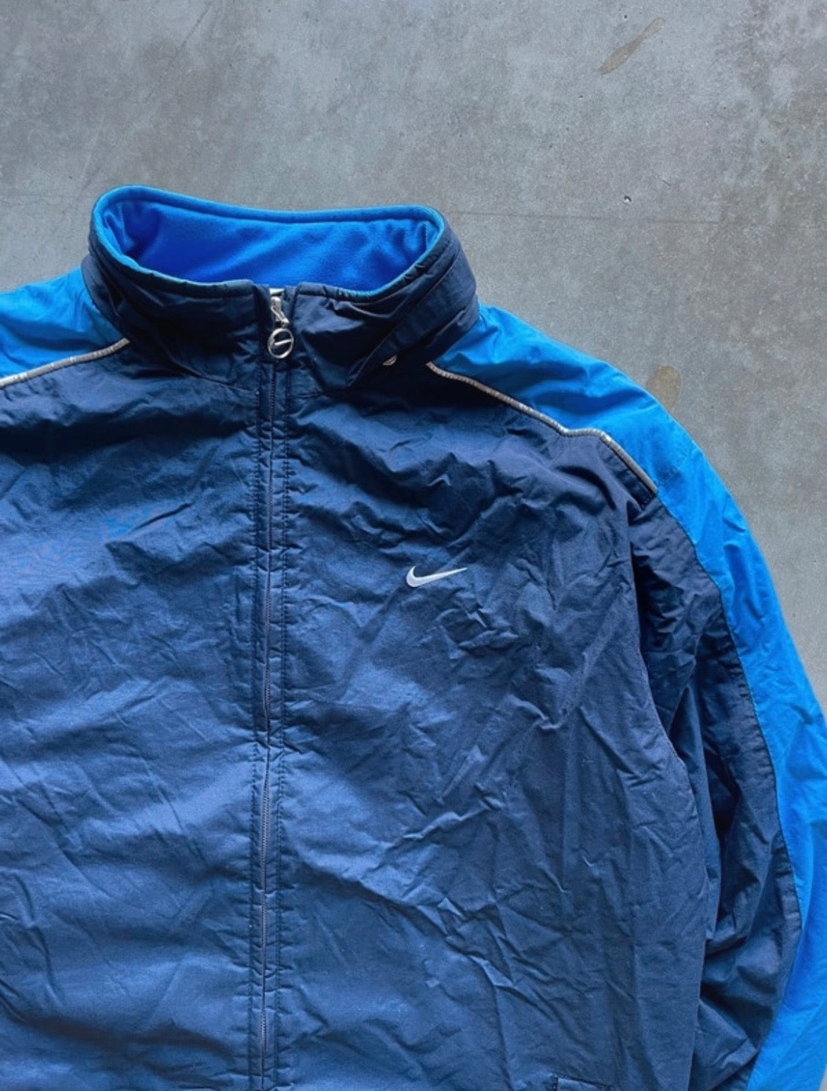 Veste Zip Nike Vintage light blue et navy année 90